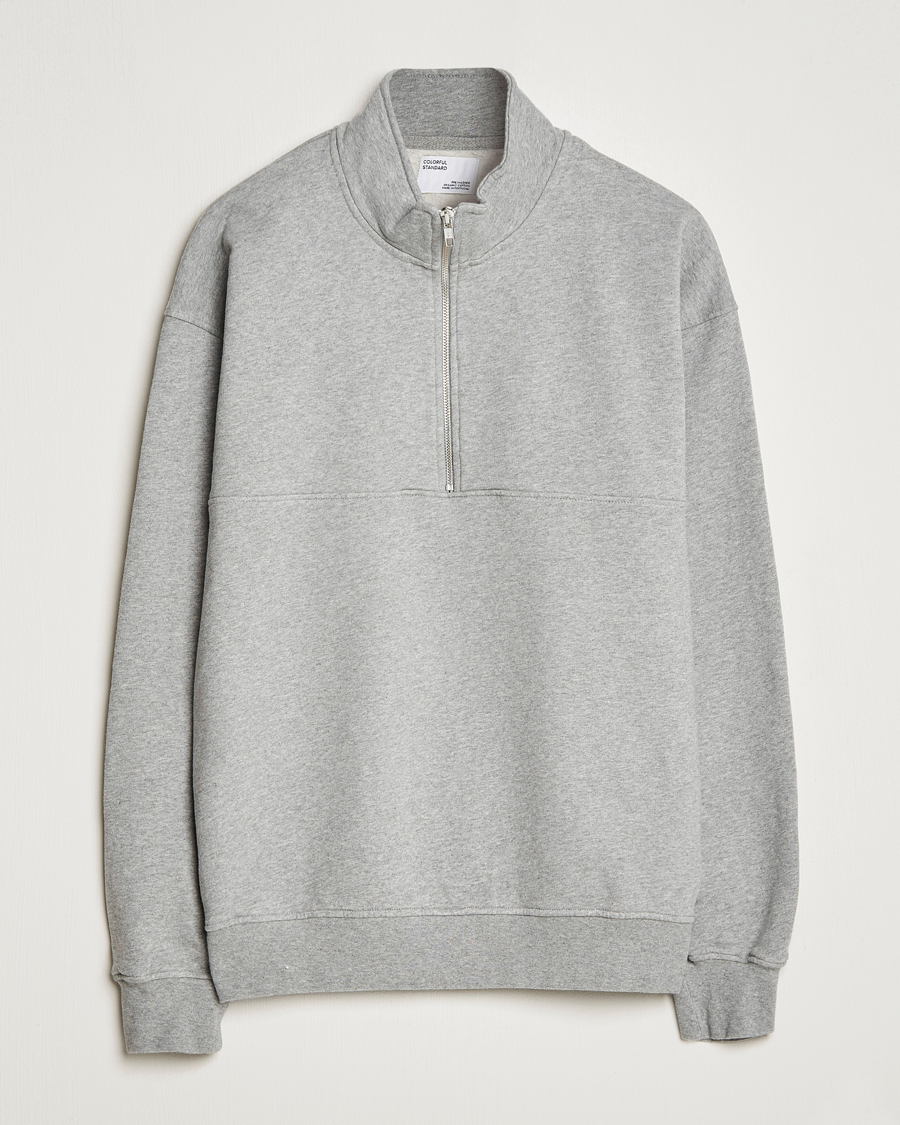 Uomini | Maglieria | Colorful Standard | Classic Organic Half-Zip Heather Grey