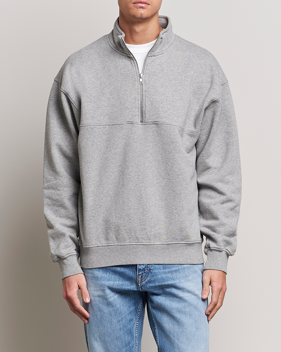 Uomini | Maglieria | Colorful Standard | Classic Organic Half-Zip Heather Grey