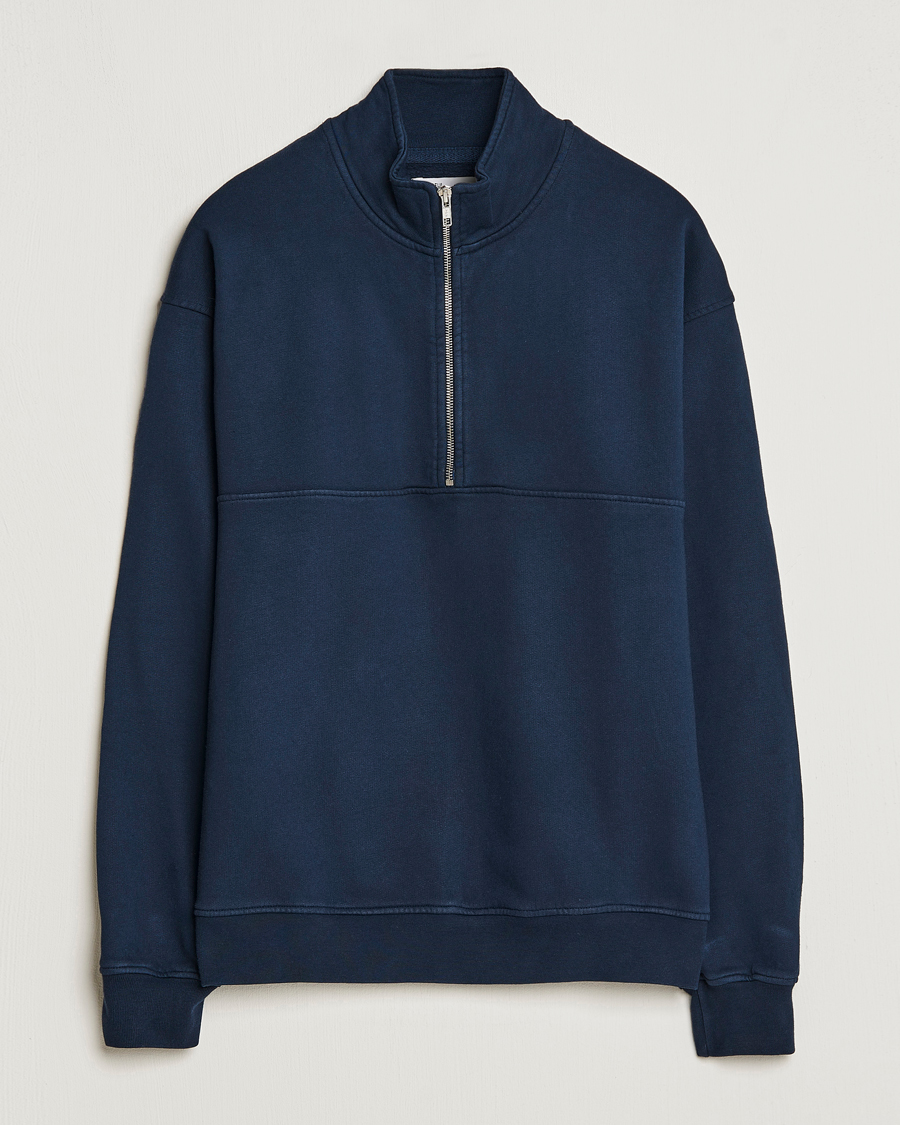 Uomini | Maglieria | Colorful Standard | Classic Organic Half-Zip Navy Blue