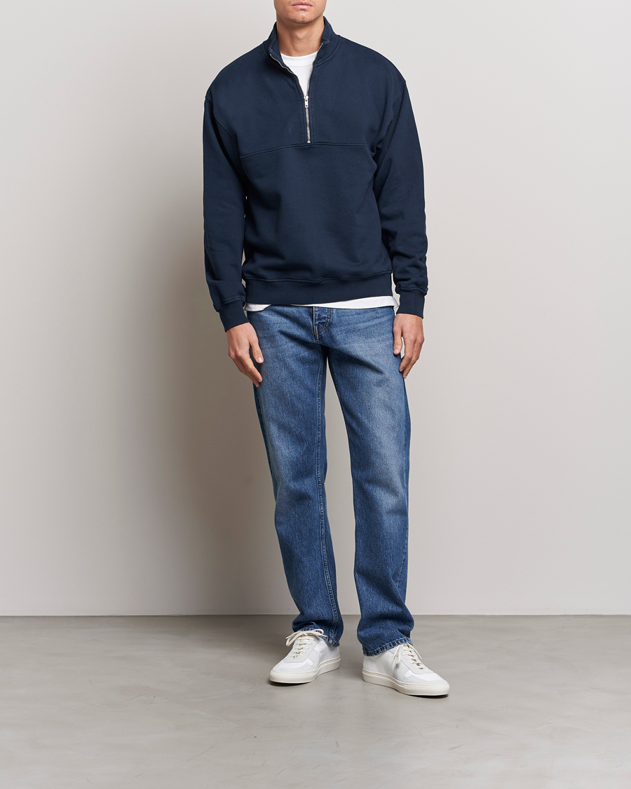 Uomini | Maglieria | Colorful Standard | Classic Organic Half-Zip Navy Blue