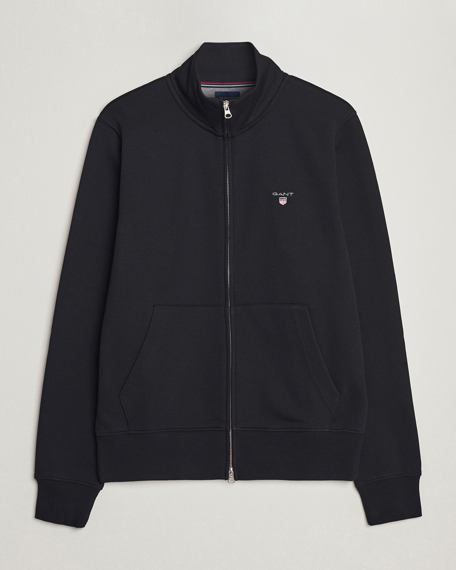 Uomini | Maglieria | GANT | Original Shield Logo Full-Zip Sweater Black
