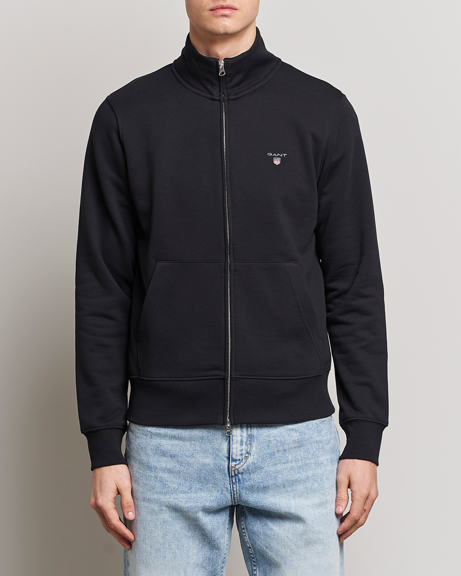 Uomini | Maglieria | GANT | Original Shield Logo Full-Zip Sweater Black