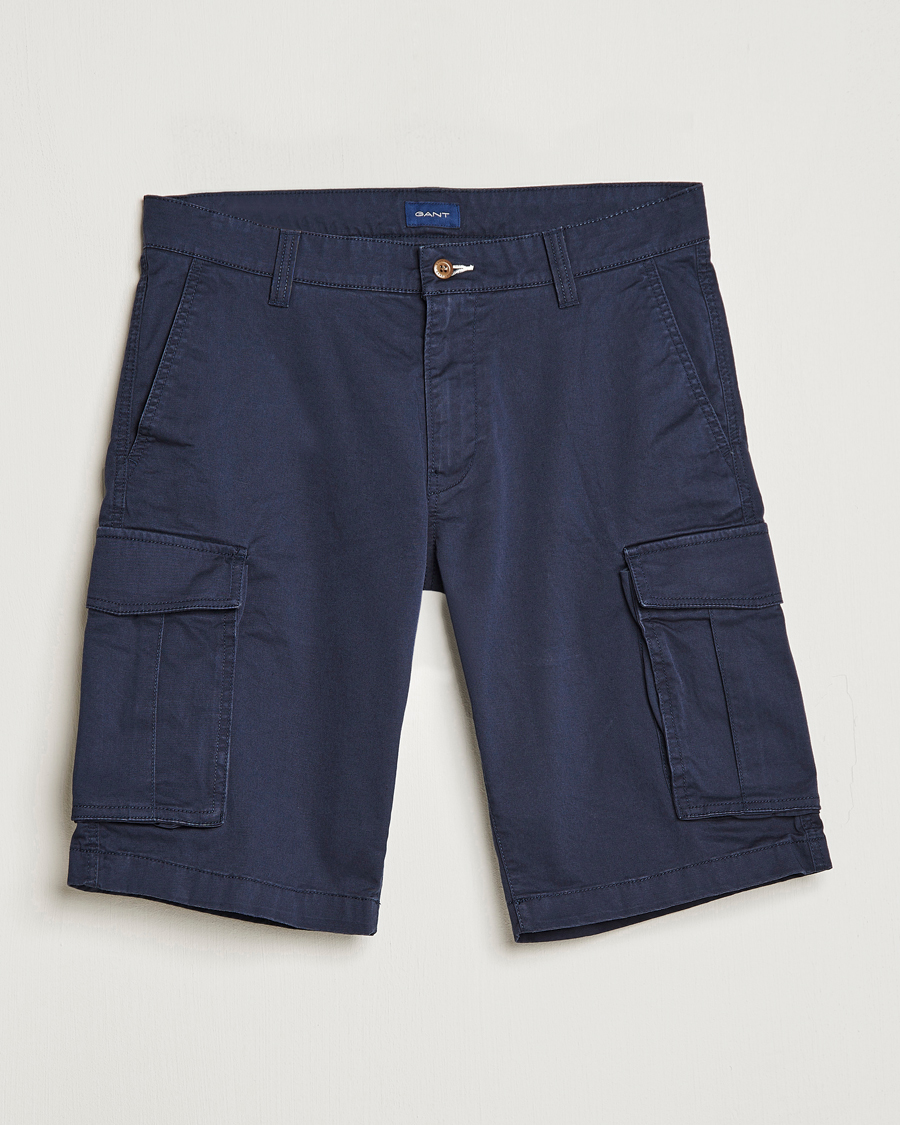 Uomini | Pantaloncini | Gant | Relaxed Twill Cargoshorts Marine