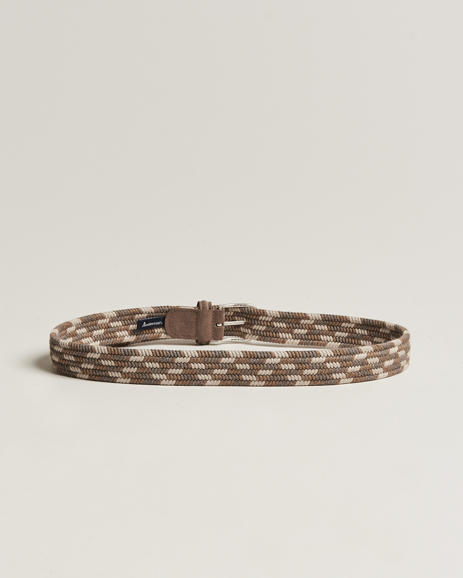 Uomini | Cinture | Anderson's | Braided Wool Belt Multi Natural