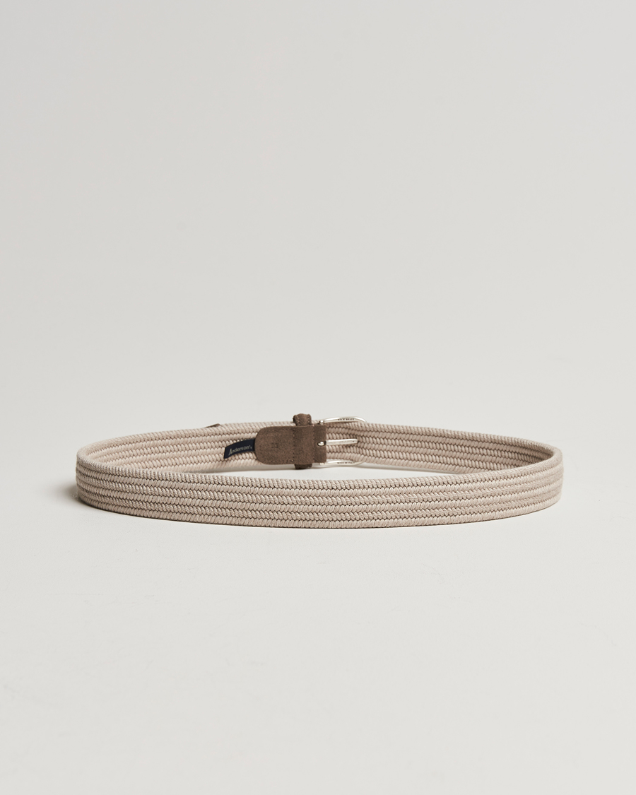 Uomini | Cinture | Anderson's | Braided Wool Belt Beige