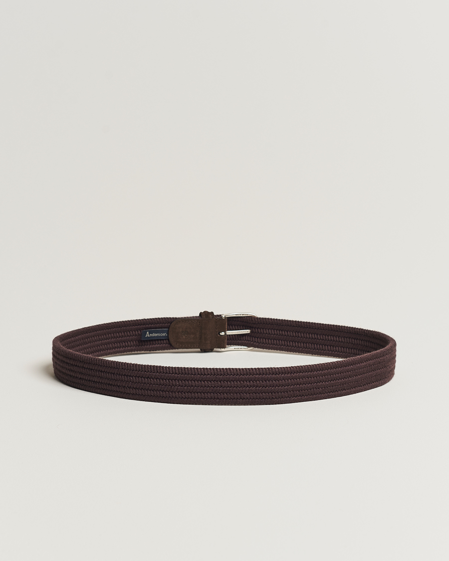 Uomini | Cinture | Anderson's | Braided Wool Belt Brown