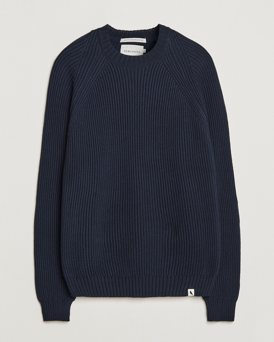 Uomini | Maglieria | Peregrine | Harry Organic Cotton Sweater Navy
