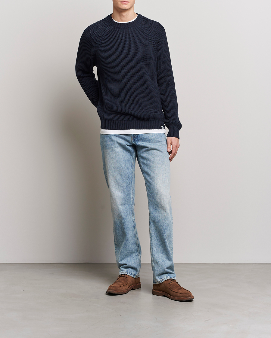 Uomini | Maglieria | Peregrine | Harry Organic Cotton Sweater Navy