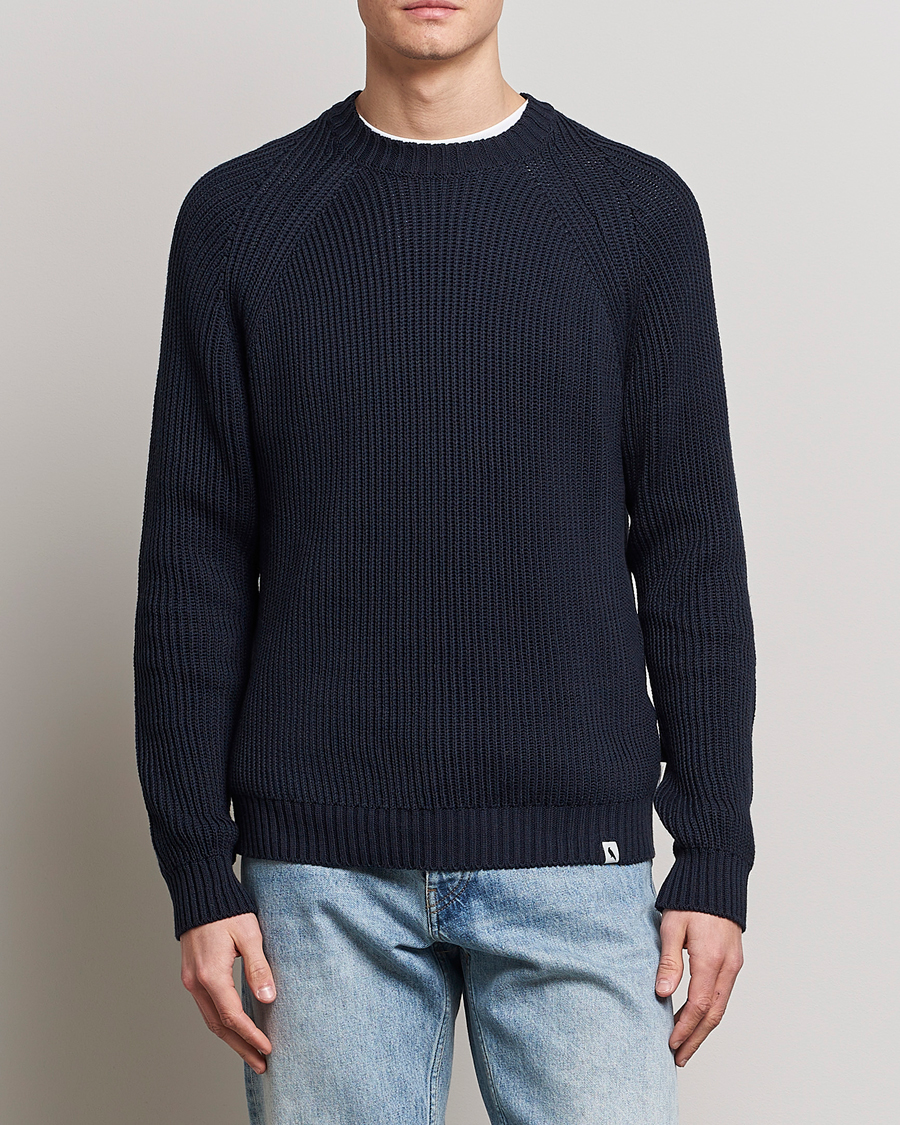 Uomini | Maglieria | Peregrine | Harry Organic Cotton Sweater Navy