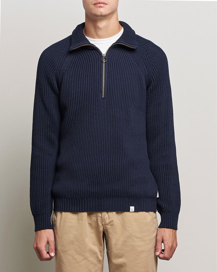 Uomini | Maglieria | Peregrine | Felix Quarter Zip Jumper Navy