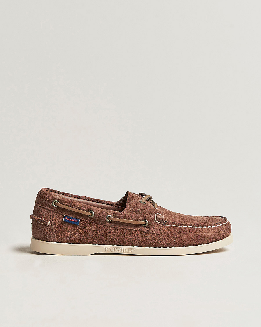 Uomini | Scarpe da barca | Sebago | Docksides Suede Boat Shoe Dark Brown