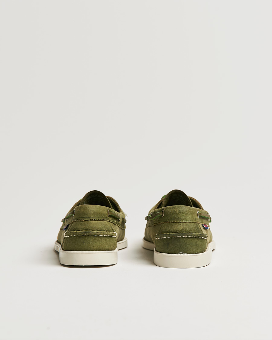 Uomini | Sebago Docksides Nubuck Boat Shoe Green Military | Sebago | Docksides Nubuck Boat Shoe Green Military