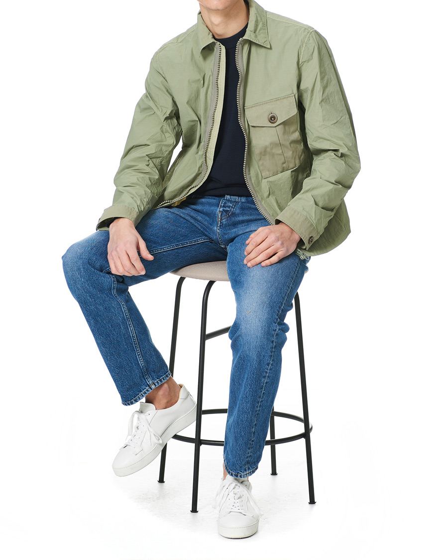 Uomini | Giacche | Ten c | Garment Dyed Nylon Shirt Jacket Light Green