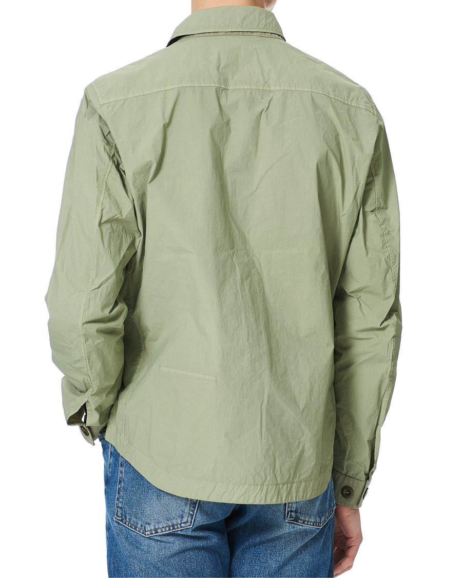 Uomini | Giacche | Ten c | Garment Dyed Nylon Shirt Jacket Light Green