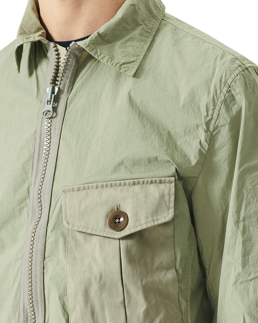Uomini | Giacche | Ten c | Garment Dyed Nylon Shirt Jacket Light Green
