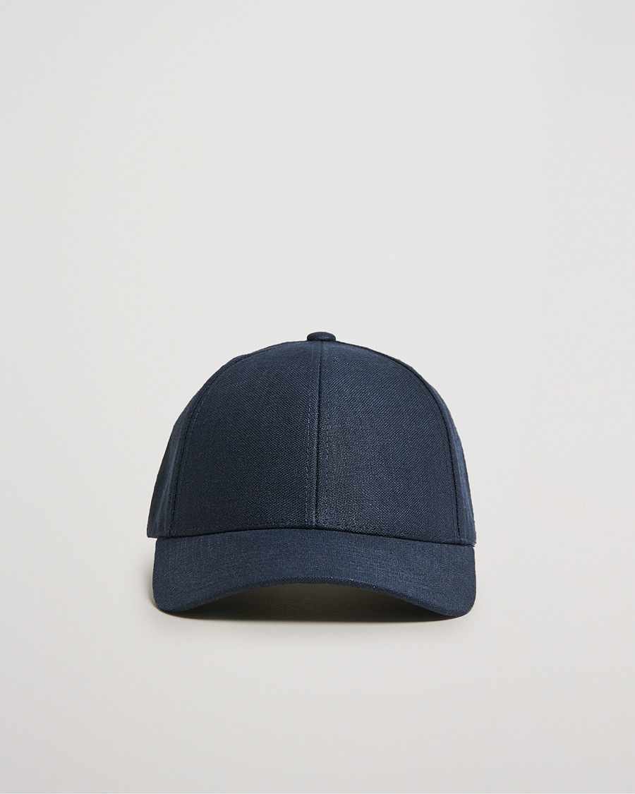 Uomini | Cappelli & Berretti | Varsity Headwear | Linen Baseball Cap Deep Sea Navy