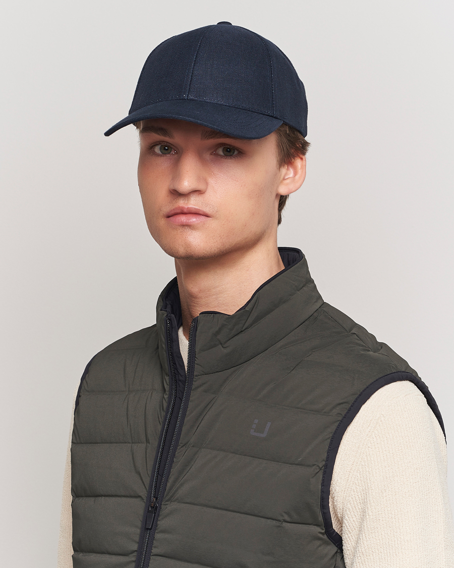 Uomini | Cappelli & Berretti | Varsity Headwear | Linen Baseball Cap Deep Sea Navy