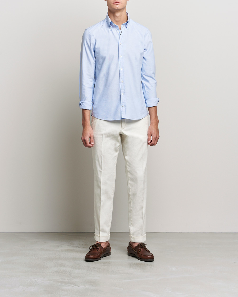Uomini | Camicie | Stenströms | Slimline Oxford Shirt Light Blue
