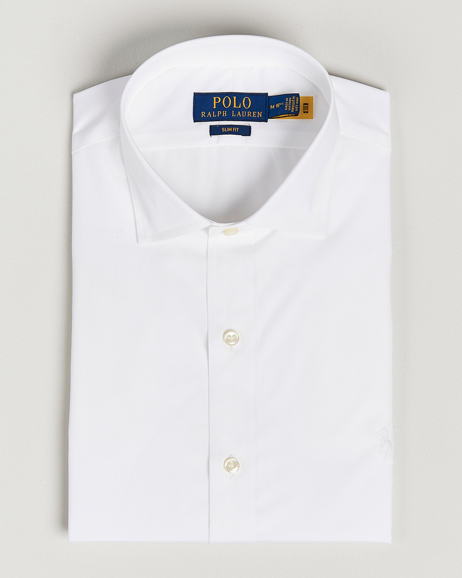 Uomini | Camicie | Polo Ralph Lauren | Slim Fit Poplin Cut Away Dress Shirt White