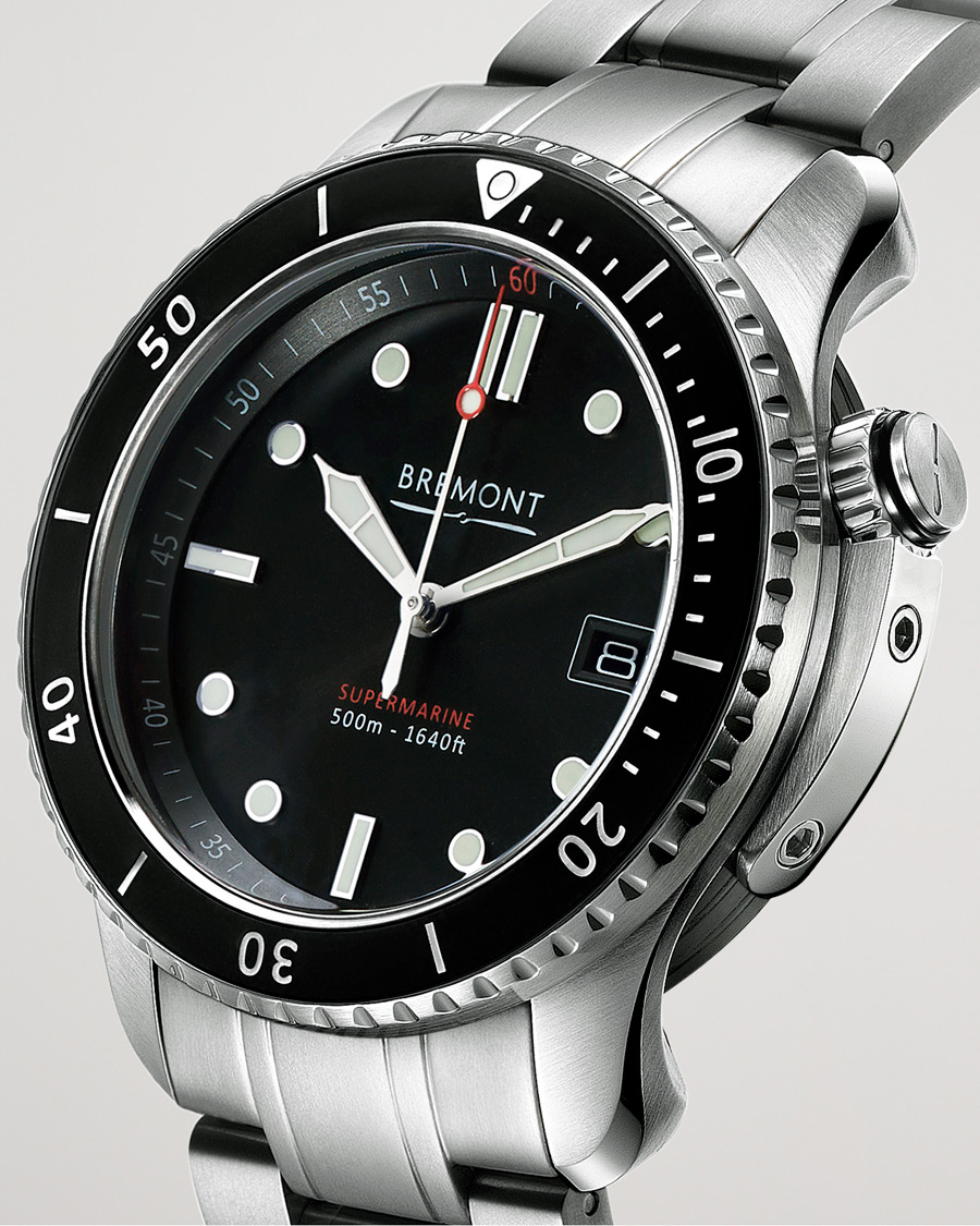 Uomini | Bremont S500 Supermarine 43mm Steel Bracelet Black Dial | Bremont | S500 Supermarine 43mm Steel Bracelet Black Dial