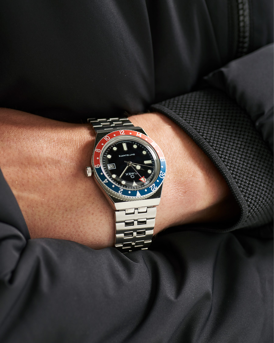 Uomini | Timex Q Diver GMT 38mm Navy/Red | Timex | Q Diver GMT 38mm Navy/Red