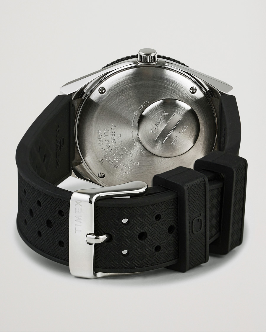 Uomini | Timex Q Diver 38mm Rubber Strap Black | Timex | Q Diver 38mm Rubber Strap Black