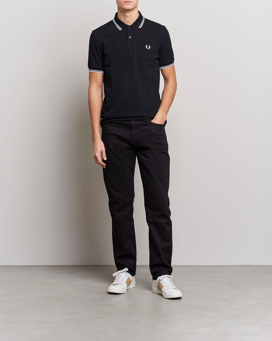 Uomini | Polo | Fred Perry | Twin Tipped Polo Shirt Black
