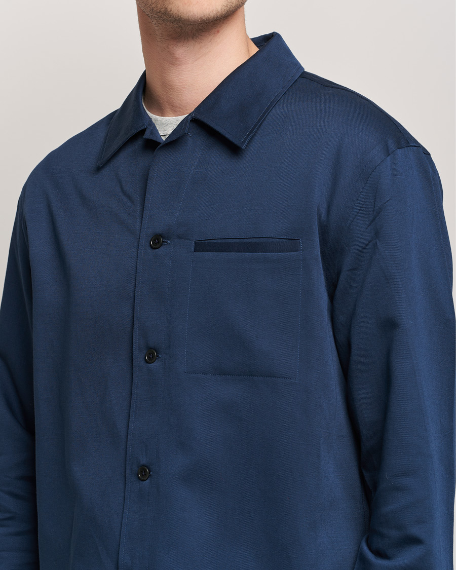 Uomini | Camicie | Filippa K | Matt Linen Overshirt Navy