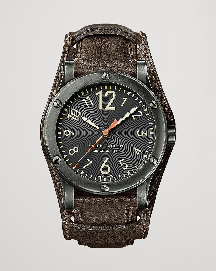Uomini | Polo Ralph Lauren 45mm Safari Chronometer Black Steel/Calf Strap | Polo Ralph Lauren | 45mm Safari Chronometer Black Steel/Calf Strap