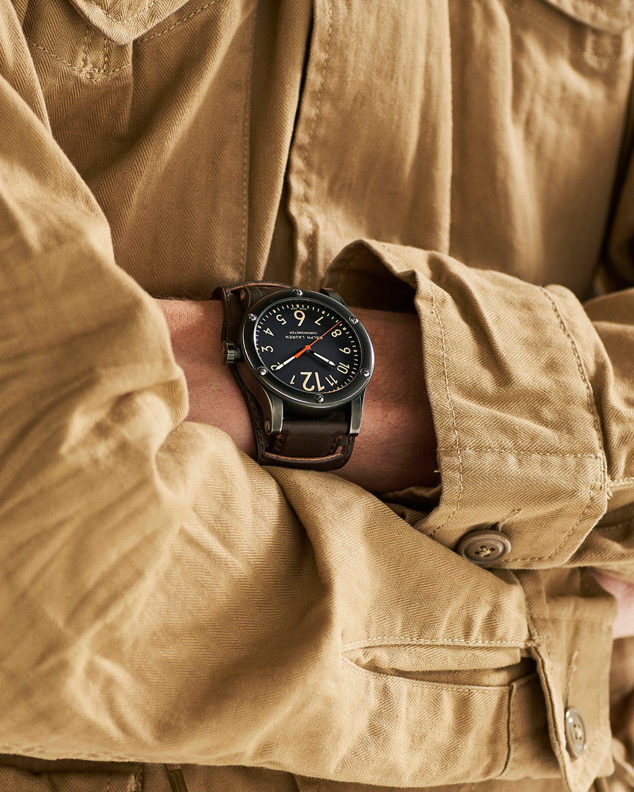 Uomini | Polo Ralph Lauren 45mm Safari Chronometer Black Steel/Calf Strap | Polo Ralph Lauren | 45mm Safari Chronometer Black Steel/Calf Strap
