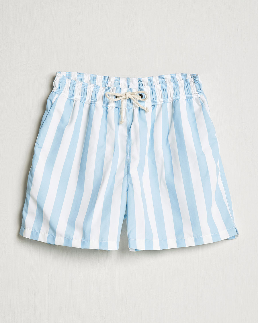 Uomini | Costumi da bagno | Ripa Ripa | Paraggi Striped Swimshorts Light Blue/White