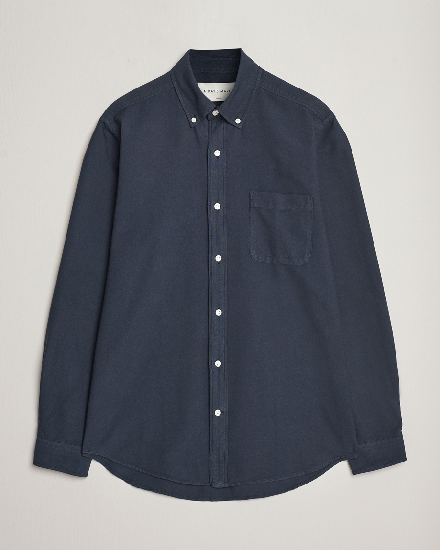 Uomini | Camicie | A Day's March | Moorgate Dyed Oxford Shirt Navy