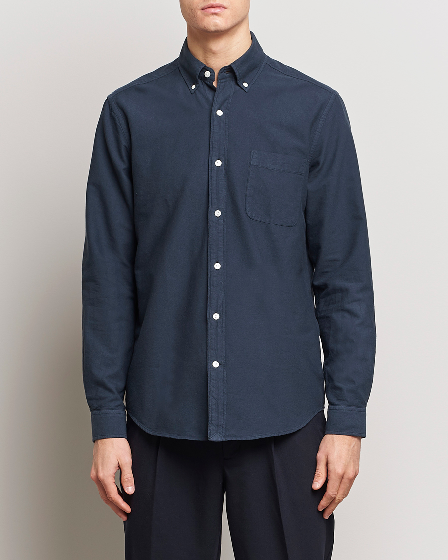 Uomini | Camicie | A Day's March | Moorgate Dyed Oxford Shirt Navy
