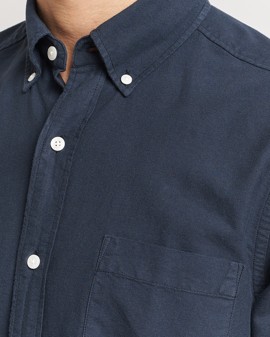 Uomini | Camicie | A Day's March | Moorgate Dyed Oxford Shirt Navy