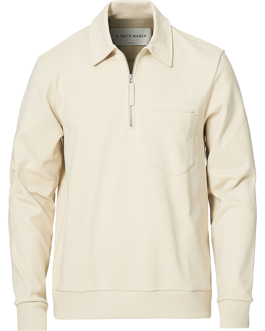 Uomini | Maglieria | A Day's March | Cabot Half-Zip Polo Sweater Sand