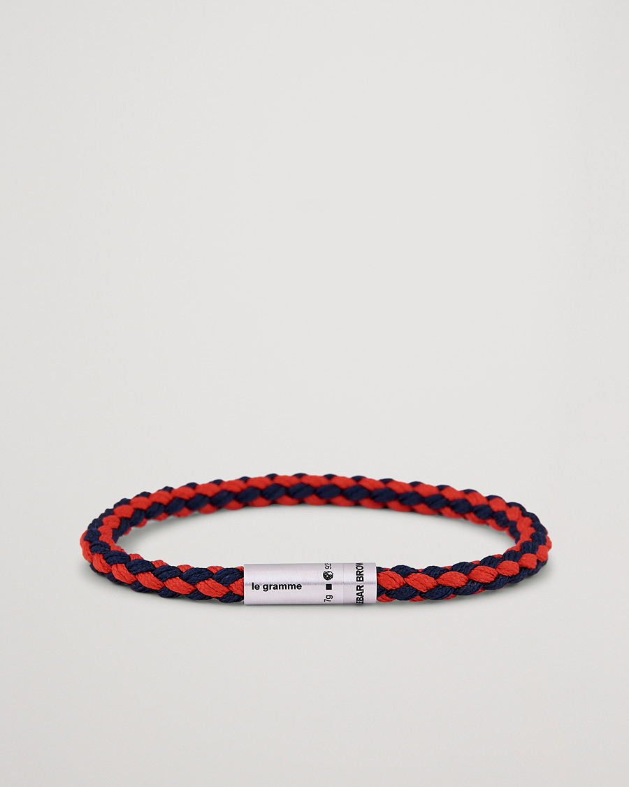 Uomini | Gioielli | LE GRAMME | X Orlebar Brown Nato Bracelet Navy/Red