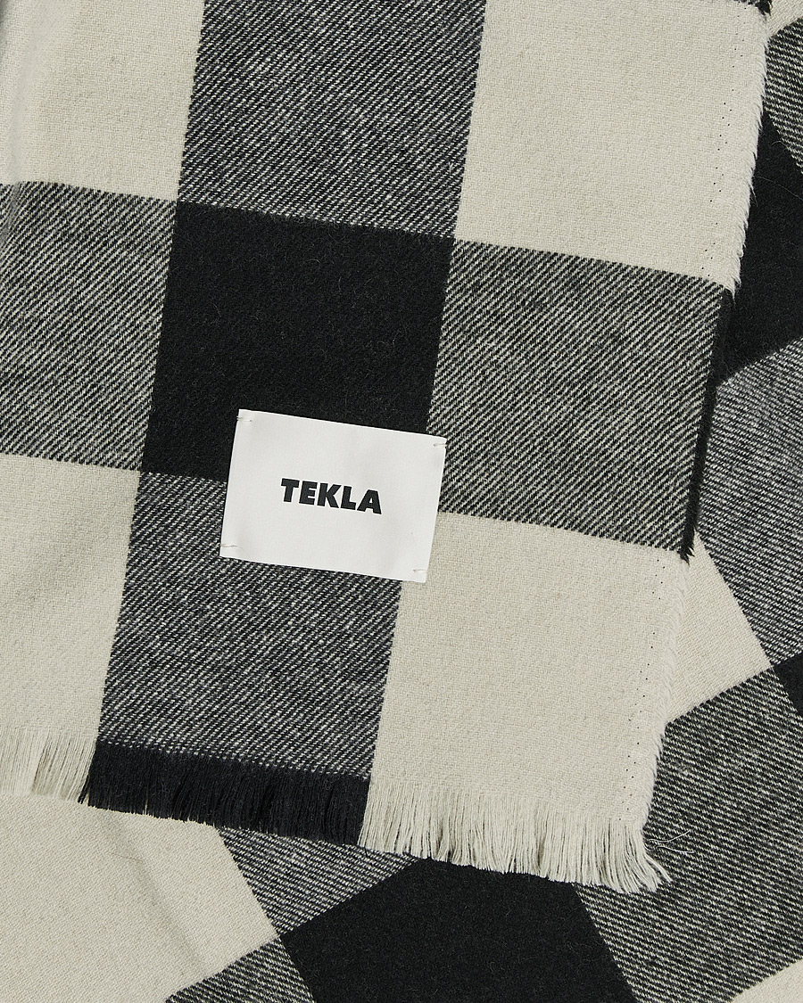 Uomini | Tekla Merino Wool Blanket Black Gingham | Tekla | Merino Wool Blanket Black Gingham
