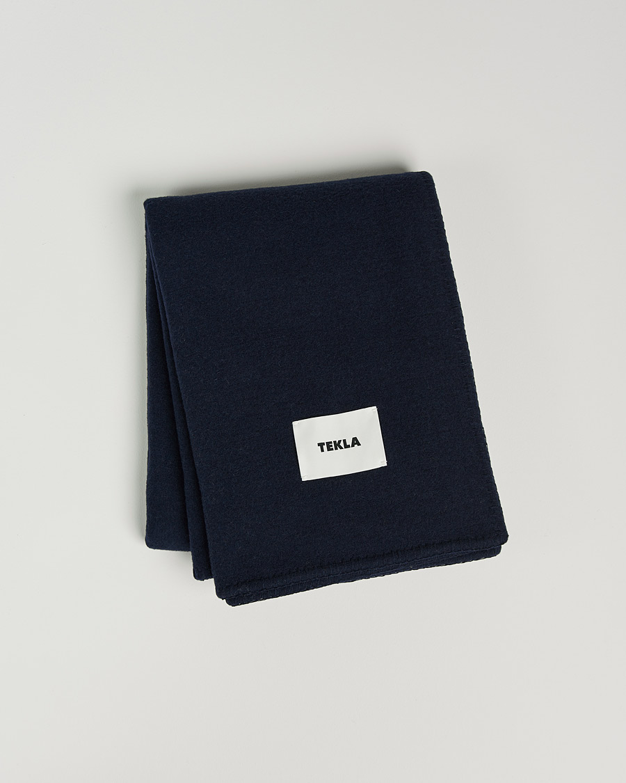 Uomini | Tekla Merino Wool Blanket Dark Blue | Tekla | Merino Wool Blanket Dark Blue