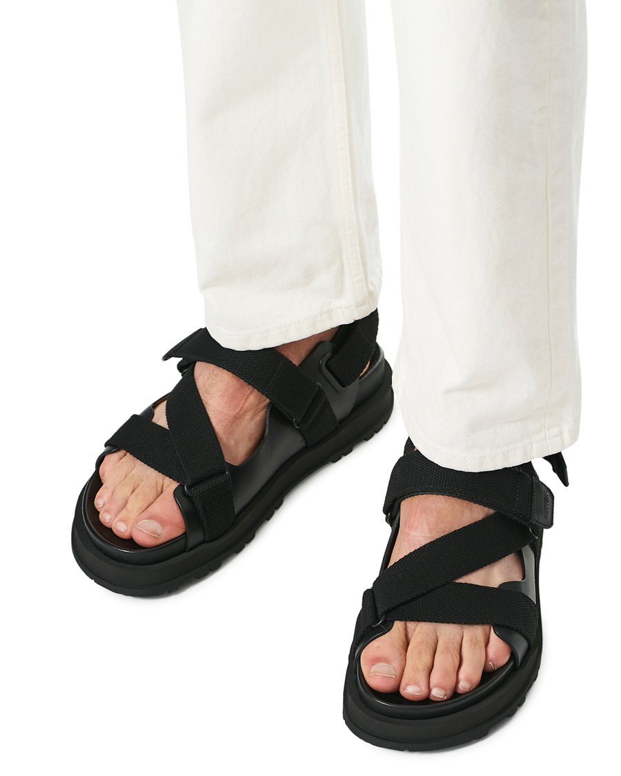 Uomini | Buttero Pier Leather Sandal Black | Buttero | Pier Leather Sandal Black