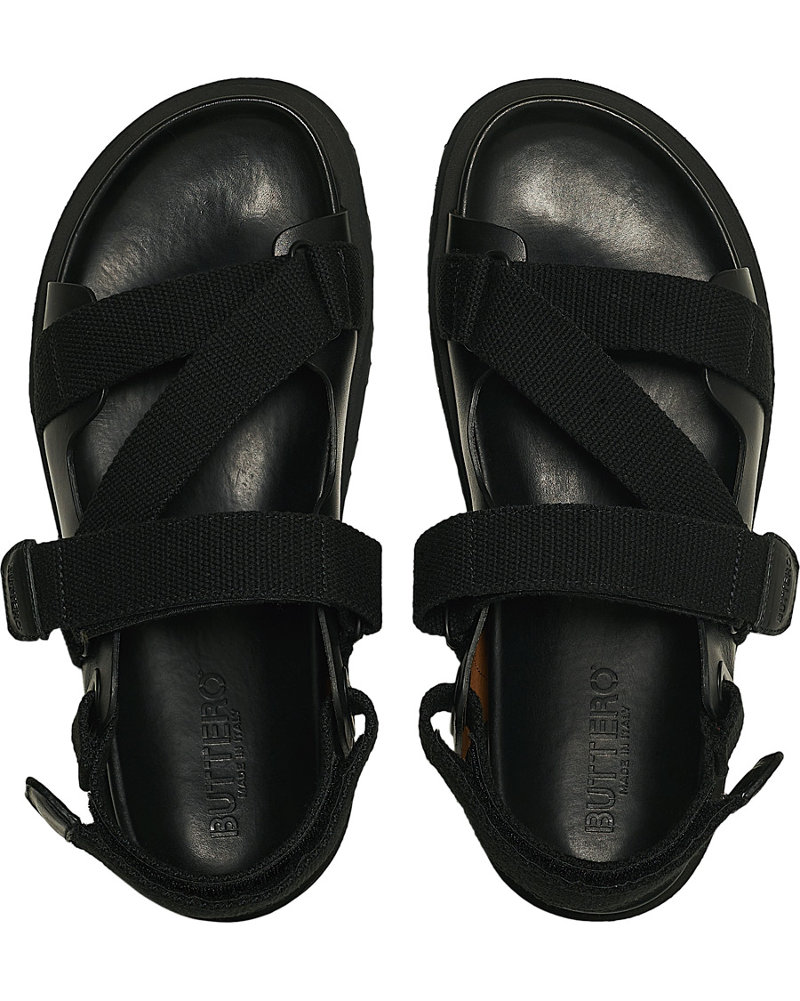 Uomini | Buttero Pier Leather Sandal Black | Buttero | Pier Leather Sandal Black
