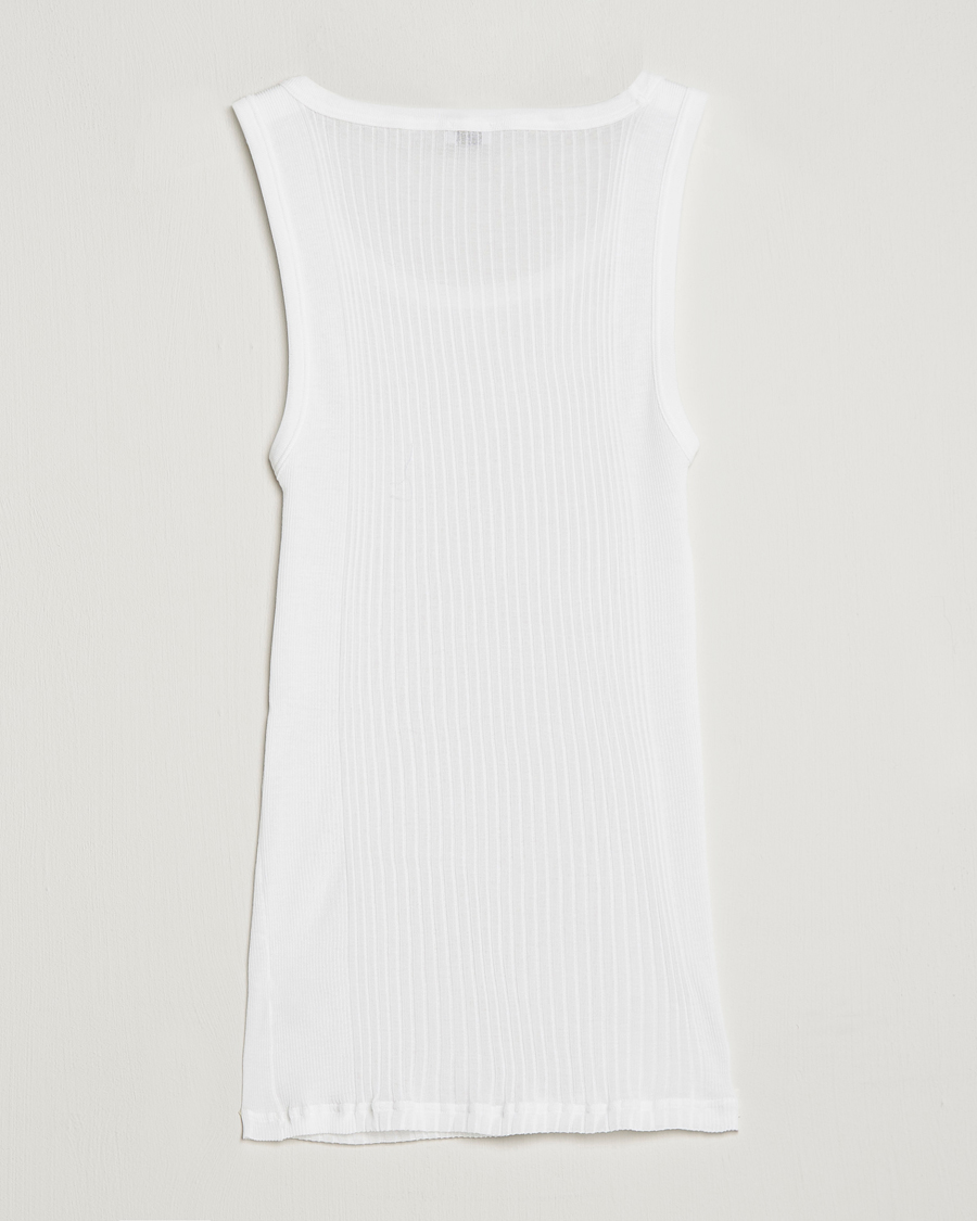 Uomini | T-shirt | Zimmerli of Switzerland | Ribbed Mercerized Cotton Tank Top White