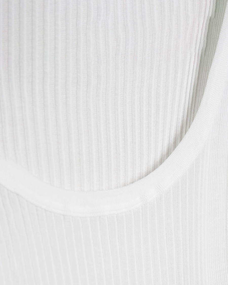 Uomini | T-shirt | Zimmerli of Switzerland | Ribbed Mercerized Cotton Tank Top White