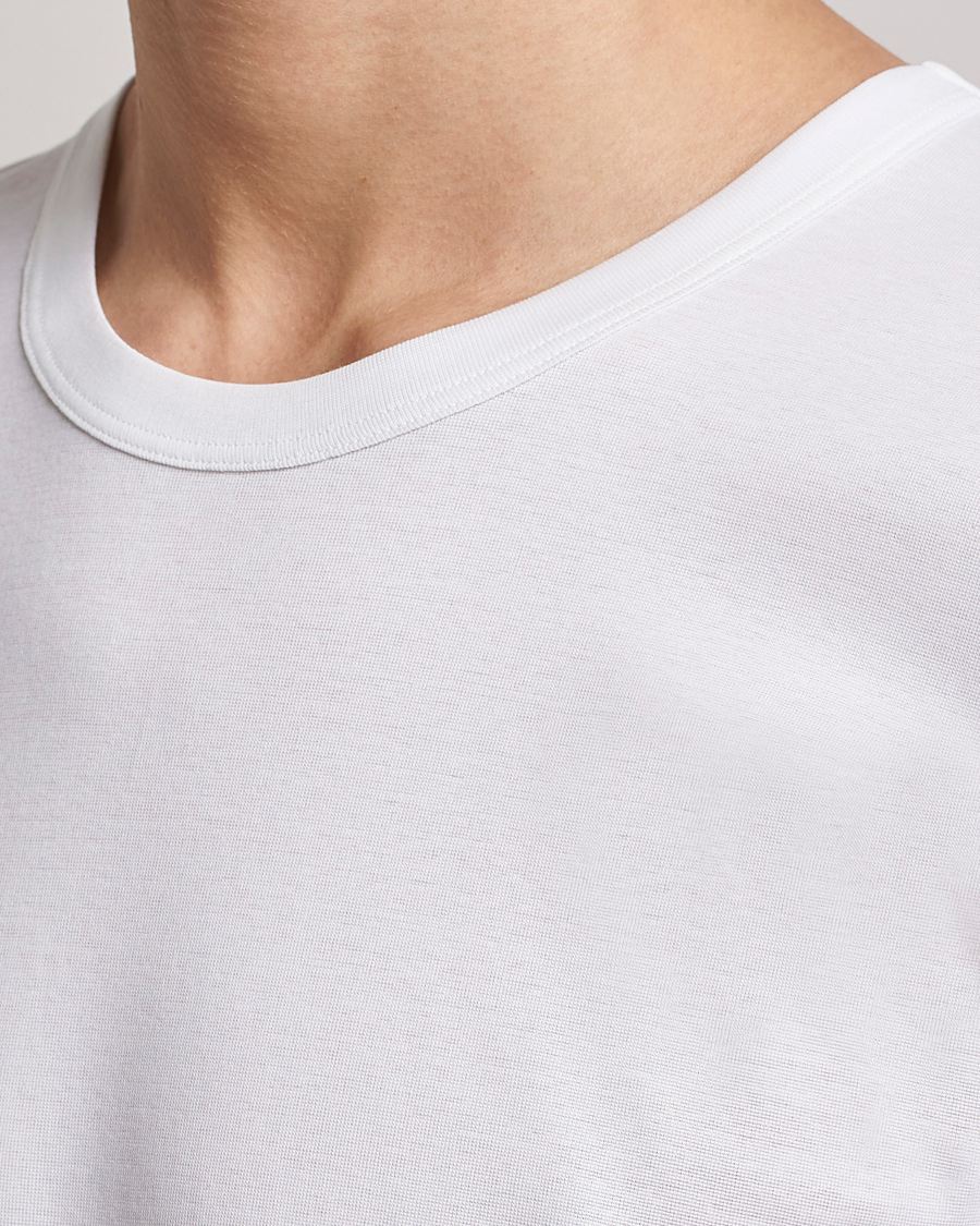Uomini | T-shirt | Zimmerli of Switzerland | Mercerized Cotton Crew Neck T-Shirt White