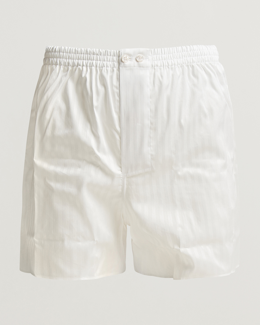 Uomini | Biancheria intima | Zimmerli of Switzerland | Mercerized Cotton Boxer Shorts White Stripes