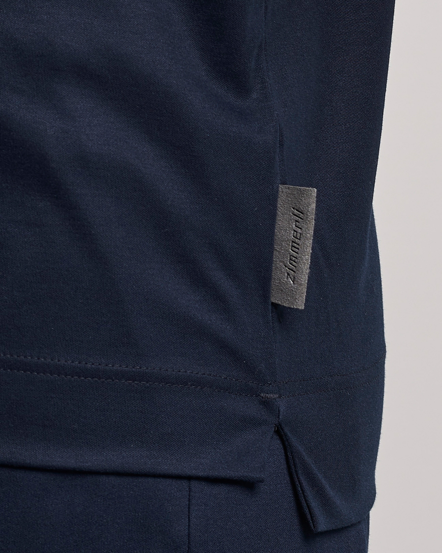 Uomini | Accappatoi & Pigiami | Zimmerli of Switzerland | Cotton/Modal Crew Neck Loungwear T-Shirt Midnight