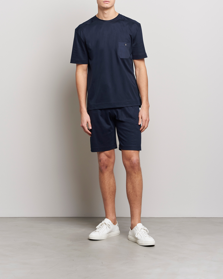 Uomini | Accappatoi & Pigiami | Zimmerli of Switzerland | Cotton/Modal Loungewear Shorts Midnight