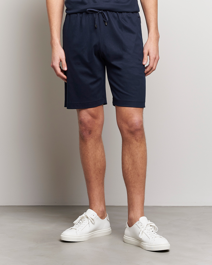 Uomini | Accappatoi & Pigiami | Zimmerli of Switzerland | Cotton/Modal Loungewear Shorts Midnight