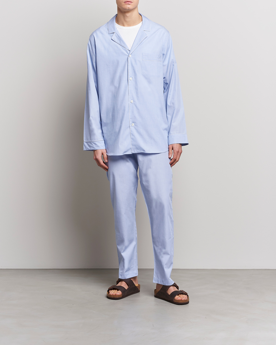Uomini | Accappatoi & Pigiami | Zimmerli of Switzerland | Mercerized Cotton Pyjamas Light Blue