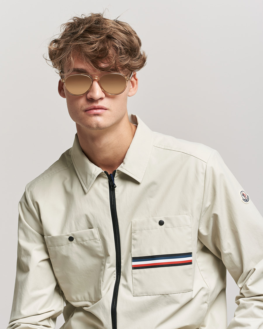 Uomini | Moncler Lunettes ML0228 Sunglasses Shiny Beige/Roviex | Moncler Lunettes | ML0228 Sunglasses Shiny Beige/Roviex