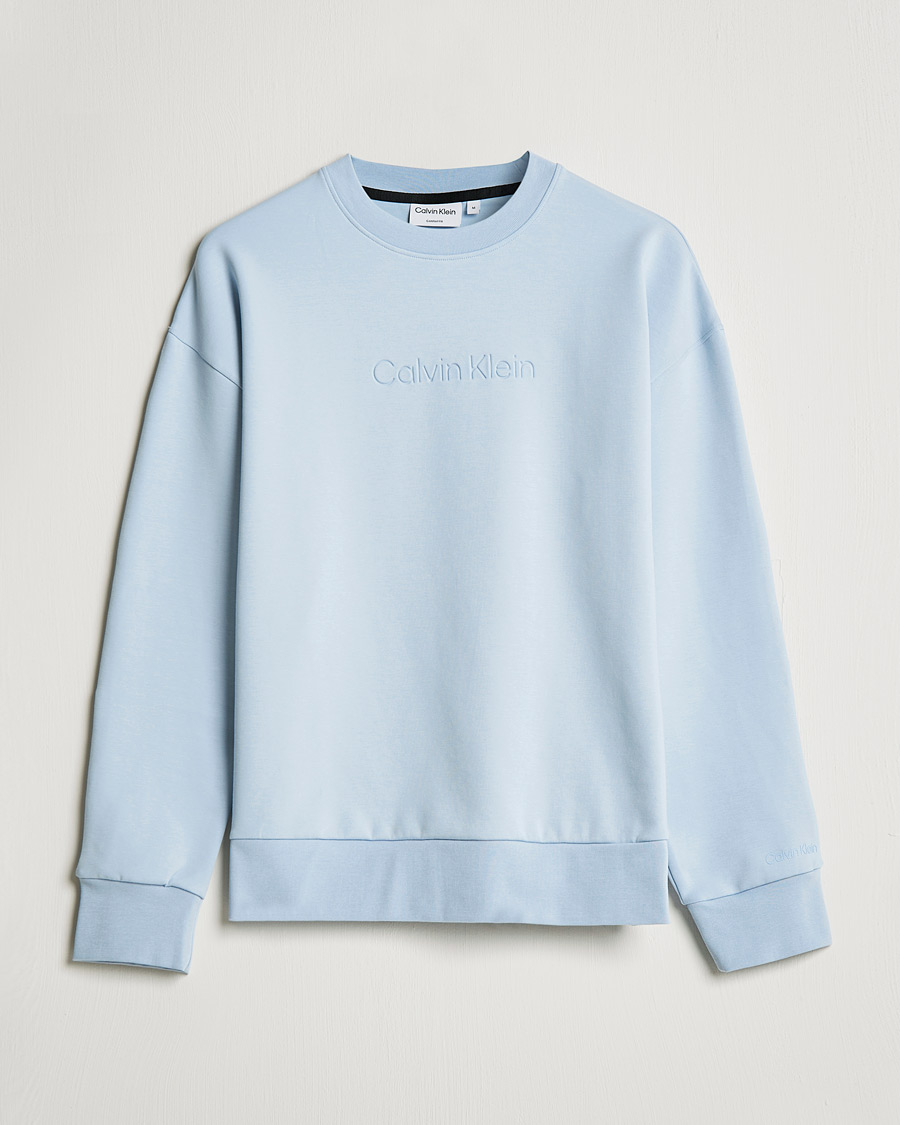 Uomini | Maglieria | Calvin Klein | Debossed Logo Crew Neck Sweatshirt Bayshore Blue